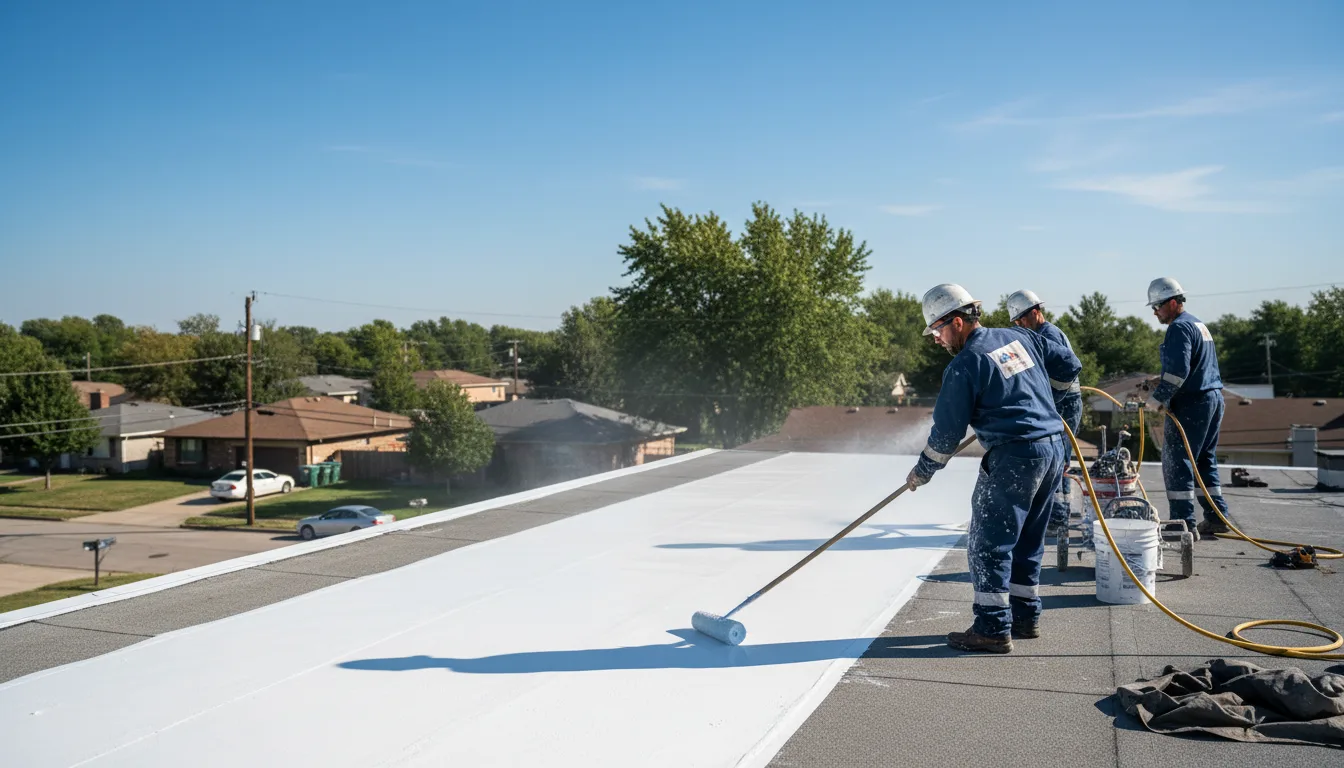 Commercial roof coating in Kansas, OK near me